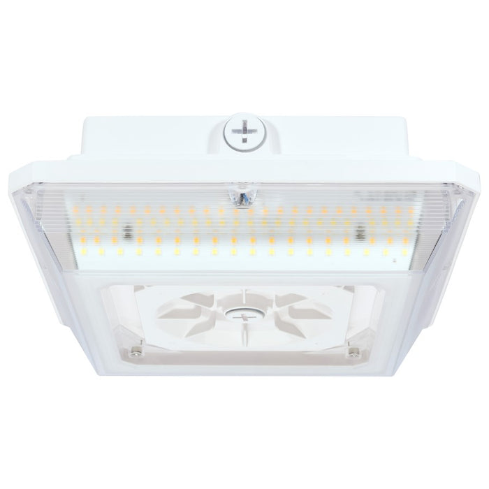 Satco 20W Square LED Wide Beam Angle Canopy Light, White