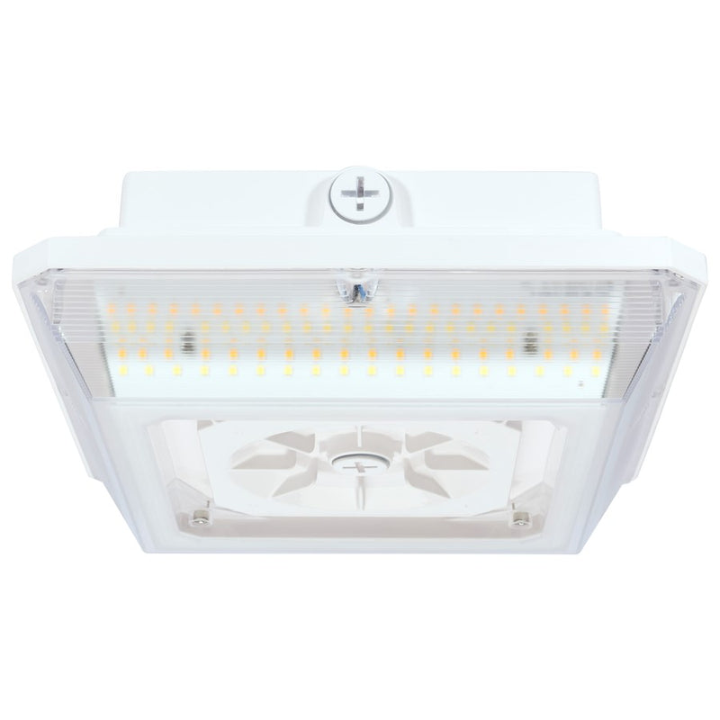 Satco 60W Square LED Wide Beam Angle Canopy Light, White