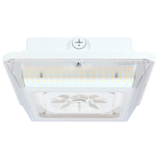 Satco 60W Square LED Wide Beam Angle Canopy Light, White