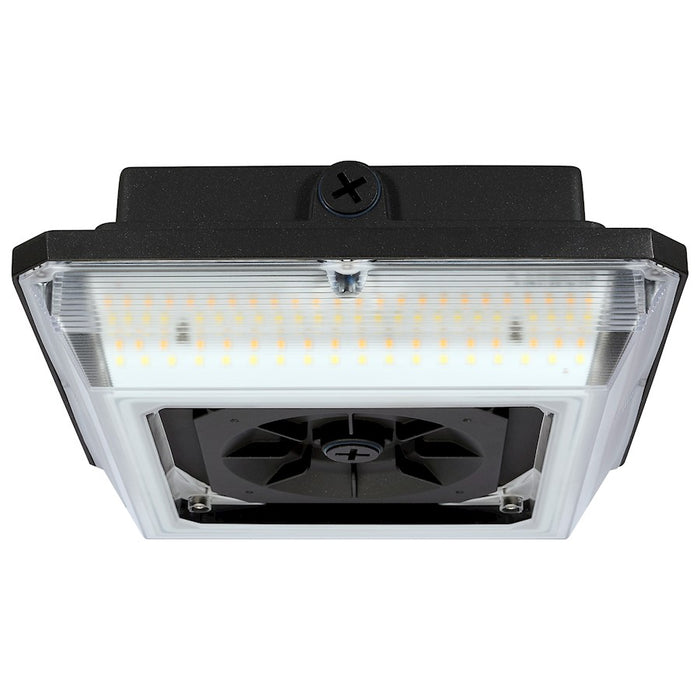 Satco 60W Square LED Wide Beam Angle Canopy Light, Bronze