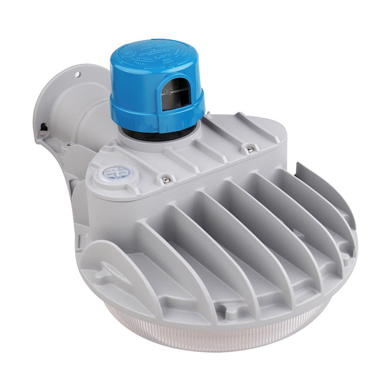 Nuvo Lighting 40W LED Area Light | Gray Die-Cast Aluminum | Outdoor Wall & Arm Mount | 13.6 x 9.1 x 7.4 in, CCT Selectable, Photocell | Model 65-682