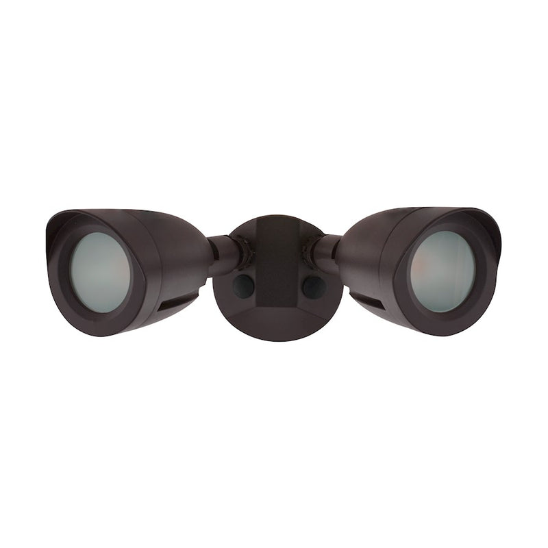 Nuvo Lighting LED Security Light Dual Head | Modern Bronze Die-Cast Aluminum | Outdoor Entryway & Garage Wall Light | 3000K Warm White, 2KV | Model 65-712