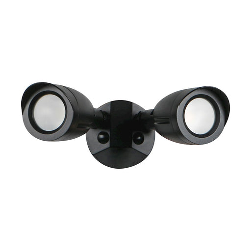 Nuvo Lighting 65-714 2-Head LED Security Light | Modern Contemporary Black Die-Cast Aluminum | Outdoor Entryway & Garage Floodlight | 8.8 x | Model 65-714