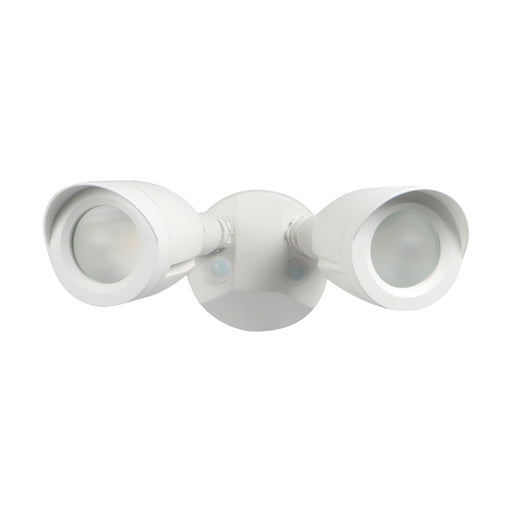 Nuvo Lighting LED Dual Head Security Light | Modern Contemporary White Die-Cast Aluminum | Outdoor & Commercial Motion-Activated | 4000K | Model 65-716
