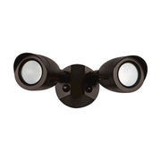 Nuvo Lighting LED Dual Head Security Light | Modern Contemporary Bronze Die-Cast Aluminum | Driveway & Backyard Floodlight | 4000K Cool | Model 65-718