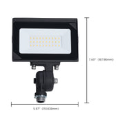 Nuvo 15W LED Flood Light | Utility Bronze Die-Cast Aluminum | Outdoor Area & Site Lighting | 5.97 x 1.02 x 7.4 in | Model 65-725