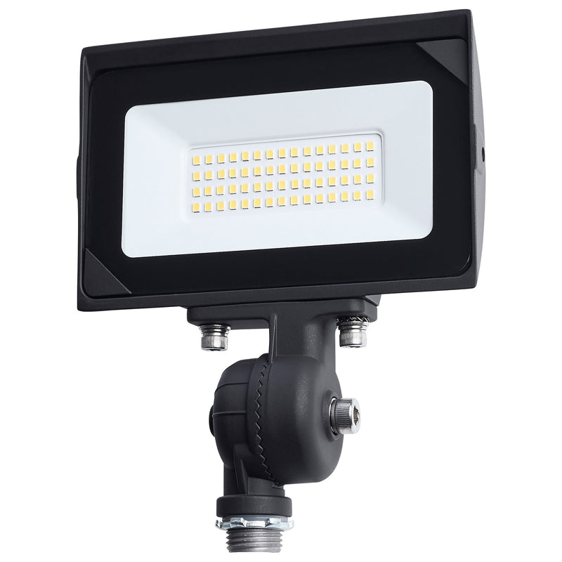 Nuvo 30W LED Flood Light | Utility Bronze Die-Cast Aluminum | Outdoor Area & Site Lighting | 5.97 x 1.02 x 7.4 in | Model 65-727