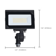 Nuvo 30W LED Flood Light | Utility Bronze Die-Cast Aluminum | Outdoor Area & Site Lighting | 5.97 x 1.02 x 7.4 in | Model 65-727