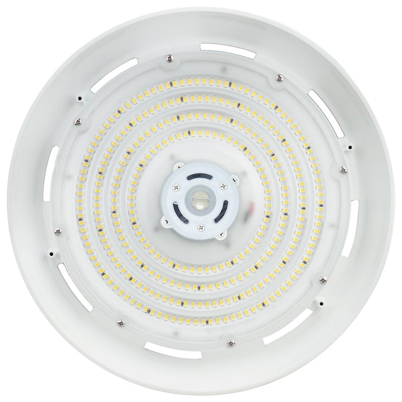 Nuvo Lighting 65-795R1 14in 200W UFO LED High Bay | Utility White Aluminum | Commercial Warehouse & Gym Flush Mount | 28000 Lumens 4000K | Model 65-795R1