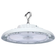 Nuvo Lighting 65-813 13in Round LED High Bay | White Utility Die-Cast Aluminum | Commercial Warehouse & Garage | 150W-200W Selectable | Model 65-813