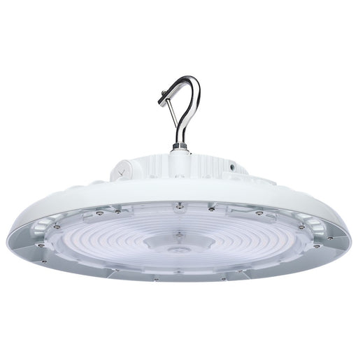 Nuvo Lighting 65-813 13in Round LED High Bay | White Utility Die-Cast Aluminum | Commercial Warehouse & Garage | 150W-200W Selectable | Model 65-813