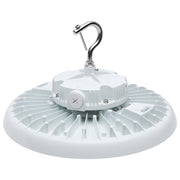 Nuvo Lighting 65-813 13in Round LED High Bay | White Utility Die-Cast Aluminum | Commercial Warehouse & Garage | 150W-200W Selectable | Model 65-813