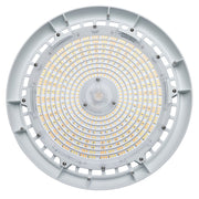Nuvo Lighting 65-813 13in Round LED High Bay | White Utility Die-Cast Aluminum | Commercial Warehouse & Garage | 150W-200W Selectable | Model 65-813