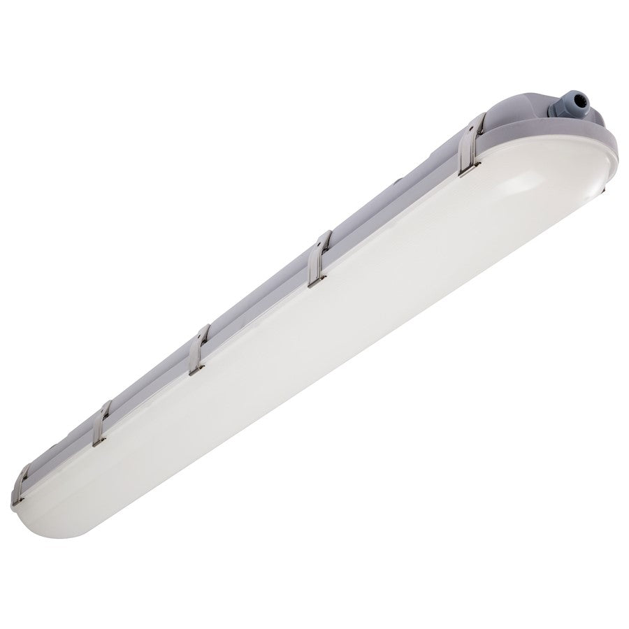 Satco 4' Vapor Proof Linear Fixture/Integrated Microwave Sensor, Gray - 65-824R1