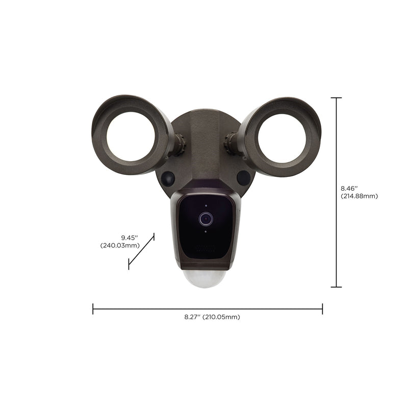 Nuvo Starfish 20W LED Security Floodlight with Camera | Bronze Utility Outdoor | Driveway & Backyard | 1900 Lumens, 3000K, Wet Rated | Model 65-902R1