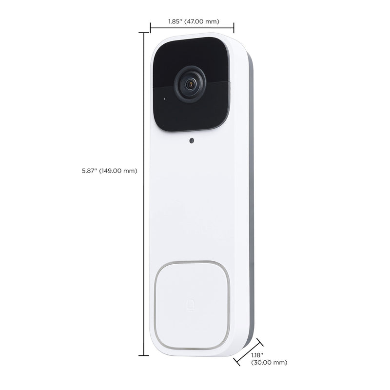Nuvo Lighting Starfish Smart Doorbell Security Camera Wired | White Doorbell with White Chime | Entryway & Front Door | 5.87in H | Model 65-933