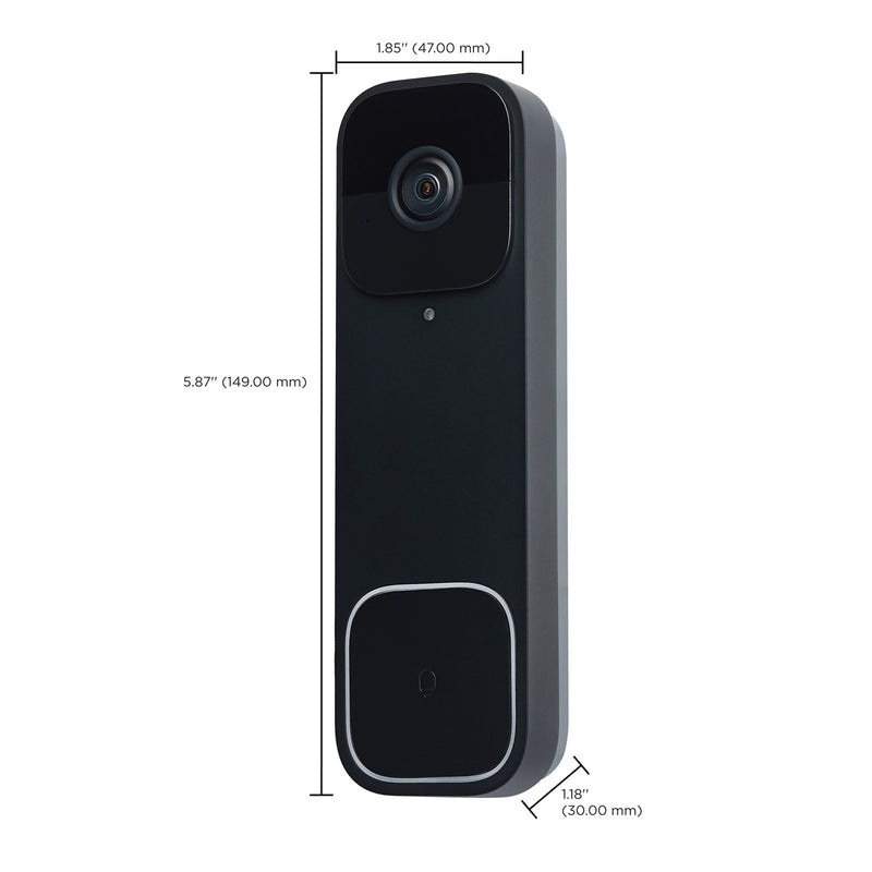 Nuvo Lighting Starfish Smart Doorbell Security Camera Wired | Black Doorbell with Black Chime | Entryway & Front Door | 5.87in H | Model 65-934