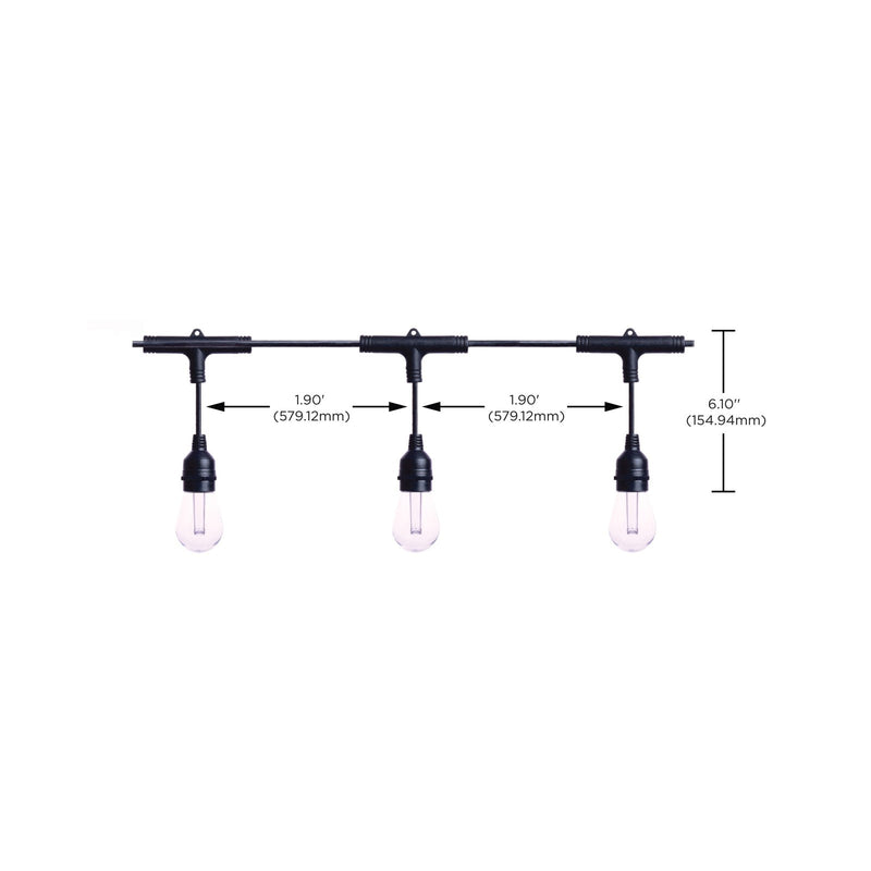 Nuvo Lighting S11190 Starfish 24ft LED String Light | Smart RGBTW with App Control | Patio & Party Room | Black Finish | Model S11190