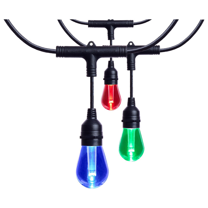 Nuvo Lighting Starfish S11191 48ft LED String Light | Decorative Black Acrylic S14 Bulbs | Patio & Party Lighting | RGBTW Smart App | Model S11191