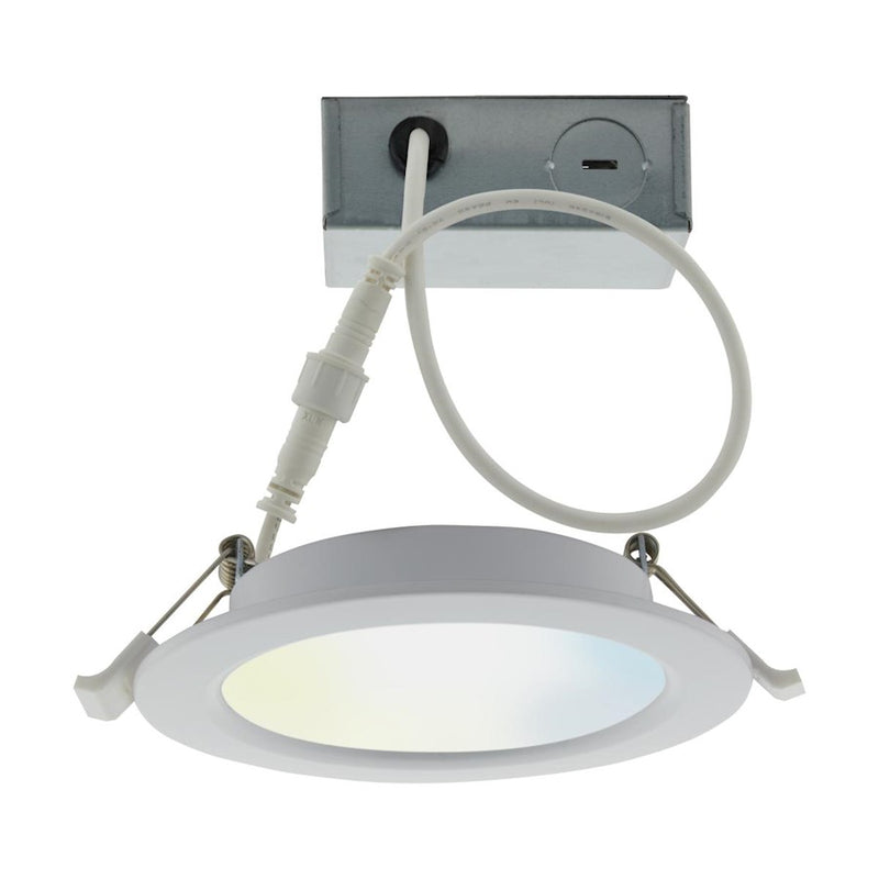 Nuvo Starfish 5in Round Smart Downlight | Modern White Direct Wire | Wet Location Bathroom & Covered Patio | 2700-5000K Tunable White | Model S11261