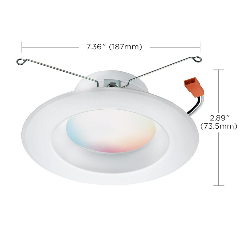 Nuvo Lighting Starfish 7in Smart LED Recessed Downlight | Modern White Finish RGB+Tunable White | Bathroom & Kitchen Recessed Light | 800 | Model S11286