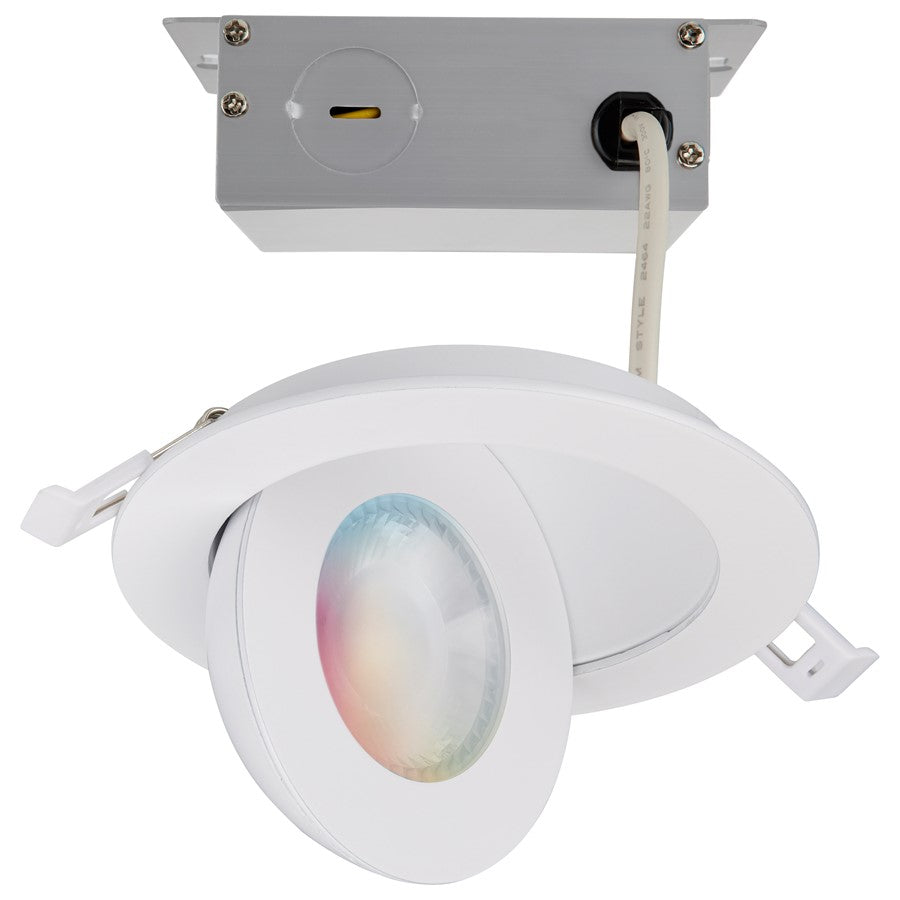 Satco Starfish 9W LED Gimbal Downlight/4" 2700K/5000K RGB, White - S11293R1