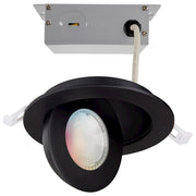 Satco 9W LED Gimbaled Downlight 4" RGB/Tunable White Round Black - S11294