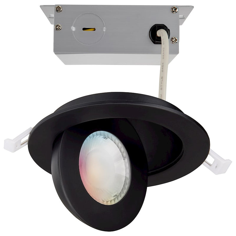 Satco 9W LED Gimbaled Downlight 4" RGB/Tunable White Round Black - S11294