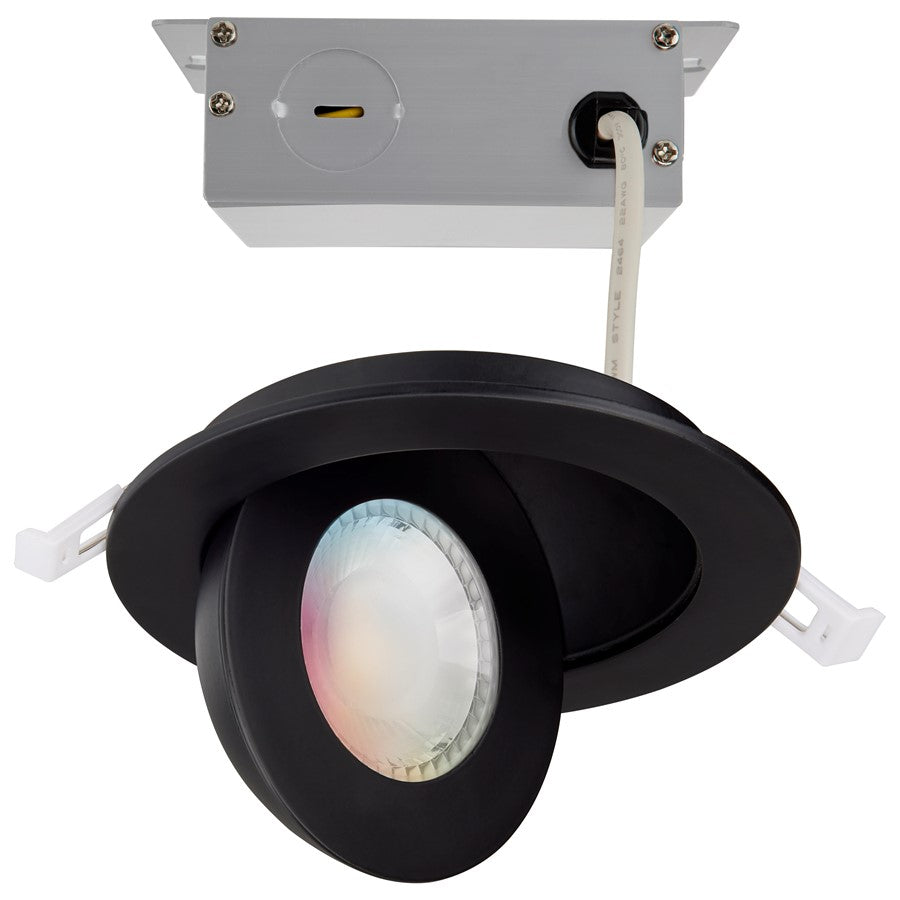 Satco Starfish 9W LED Gimbal Downlight/4" 2700K/5000K RGB, Black - S11294R1