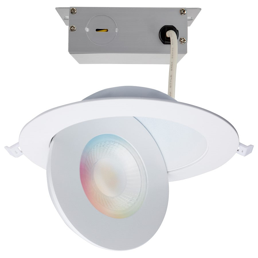 Satco Starfish 15W LED Gimbal Downlight/6" 2700K/5000K RGB, White - S11295R1
