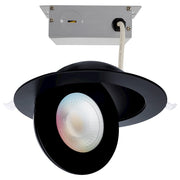 Satco 15W LED Gimbaled Downlight 6" RGB/Tunable White Round Black - S11296