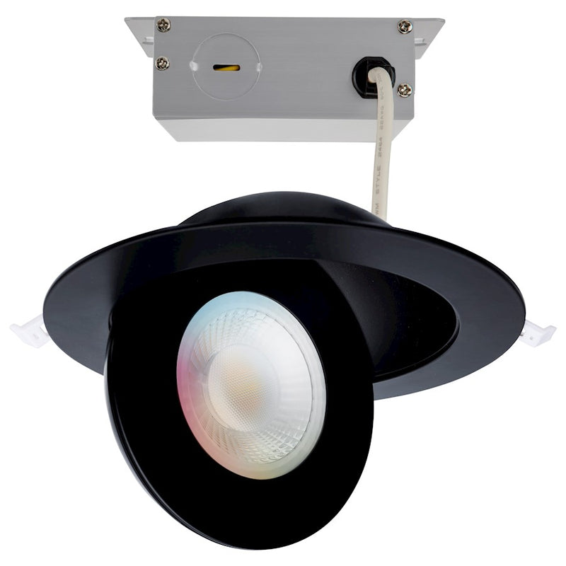 Satco 15W LED Gimbaled Downlight 6" RGB/Tunable White Round Black - S11296