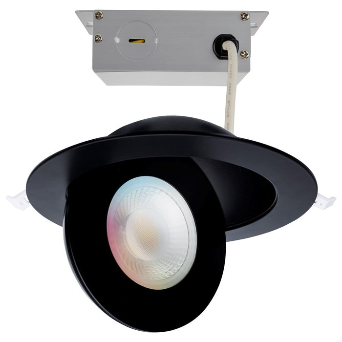 Satco Starfish 15W LED Gimbal Downlight/6" 2700K/5000K RGB, Black - S11296R1