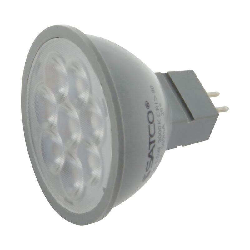 Nuvo Satco 6W MR16 LED Bulb 3000K 550 Lumens | Dimmable Gray GU5.3 Bi-Pin | Accent & Downlight Fixtures | 1.97 x 1.78 in | Model S11341