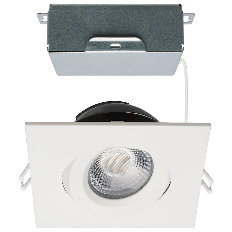 Satco 4" LED Downlight/Gimbaled/Square/Remote Driver, White - S11621R1