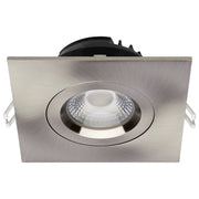 Nuvo Satco S11623R1 4in LED Recessed Downlight | Brushed Nickel Utility Gimbaled | Bathroom & Covered Patio Wet Location | 850 Lumens 12W | Model S11623R1