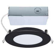 Satco 8W LED Downlight/Remote Driver 4" Round Flat Face, Black - S11685
