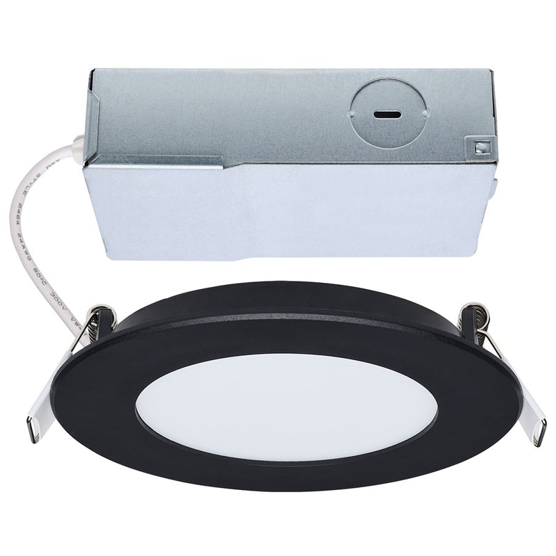 Satco 8W LED Downlight/Remote Driver 4" Round Flat Face, Black - S11685
