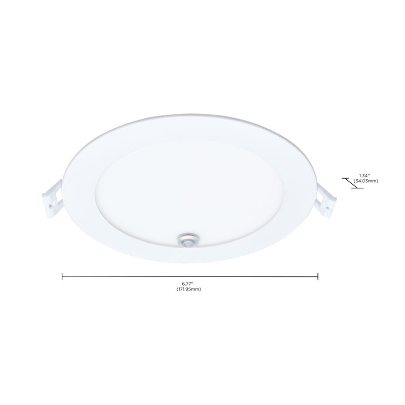 Nuvo Pro 6in LED Downlight with Emergency Battery | 15W/11W Selectable, White | Hallways & Closets | 1350 Lumens, 90 CRI, Wet Rated | Model S11697