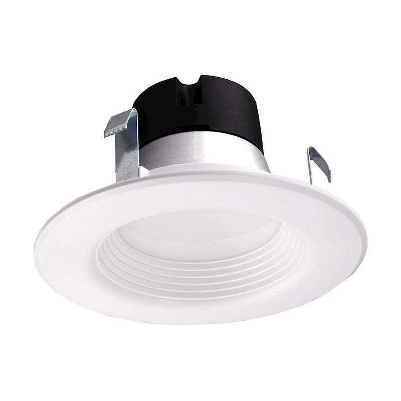 Nuvo Lighting Satco 4in 1-Light Recessed Downlight | Modern White Finish | Bathroom & Covered Patio Wet Location | 600 Lumens 3000K-5000K | Model S11800