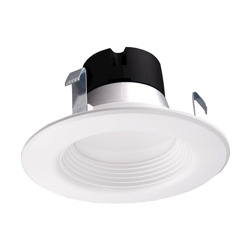 Nuvo Lighting Satco 4in 1-Light Recessed Downlight | Modern White Finish | Bathroom & Covered Patio Wet Location | 600 Lumens 3000K-5000K | Model S11800