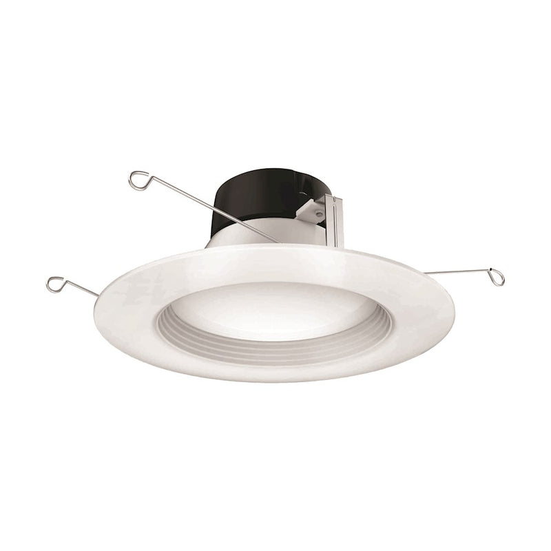 Nuvo Satco 9W LED Downlight Retrofit 5-6in | Modern White Trim | Bathroom & Kitchen Recessed Light | 800 Lumens, 2700K-5000K, Dimmable | Model S11801