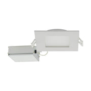 Nuvo Lighting S11829 4in LED Direct Wire Downlight | Edge Lit Square White Trim | Kitchen & Bathroom Recessed | 600-650 Lumens, 2700K-5000K | Model S11829