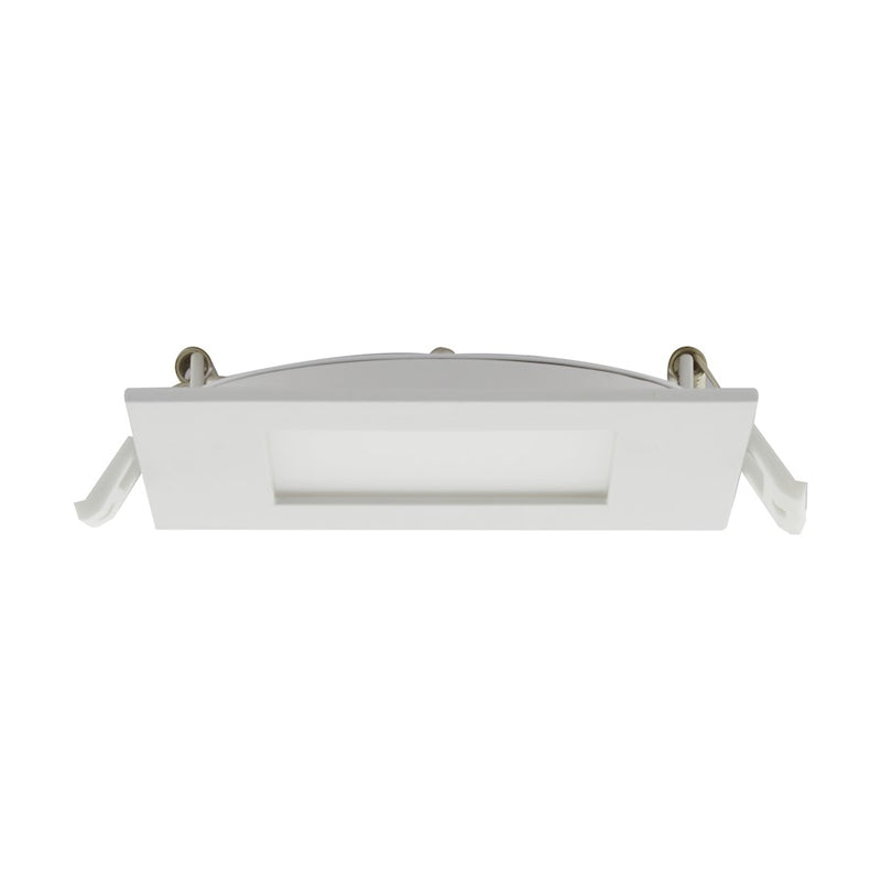 Nuvo Lighting S11829 4in LED Direct Wire Downlight | Edge Lit Square White Trim | Kitchen & Bathroom Recessed | 600-650 Lumens, 2700K-5000K | Model S11829