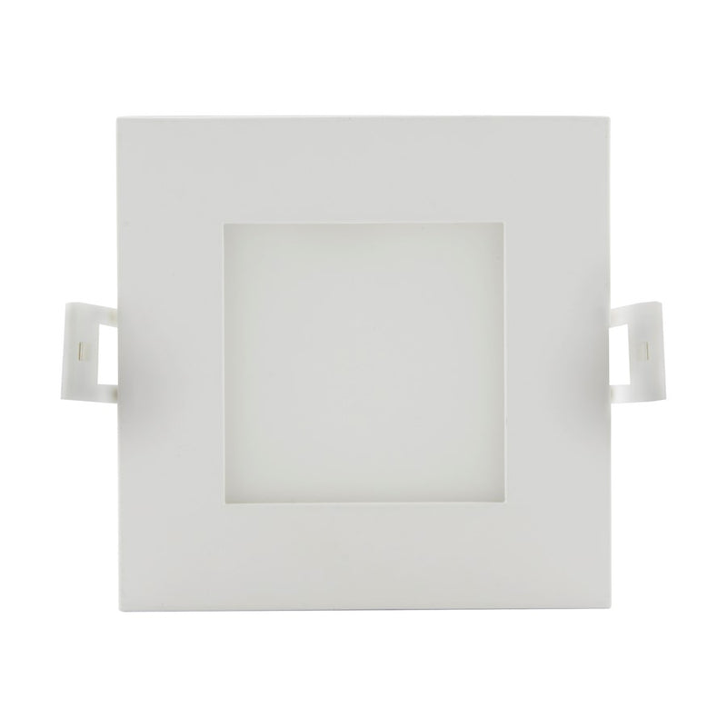 Nuvo Lighting S11829 4in LED Direct Wire Downlight | Edge Lit Square White Trim | Kitchen & Bathroom Recessed | 600-650 Lumens, 2700K-5000K | Model S11829