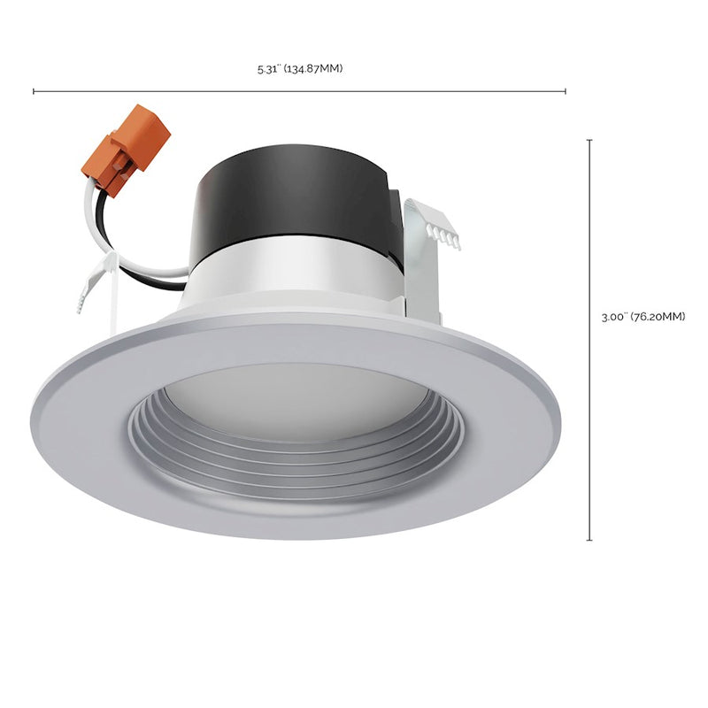 Nuvo Lighting 7W LED Downlight Retrofit 4in | Brushed Nickel Aluminum Utility | Kitchen & Hallway Recessed Light | 600 Lumens, CCT | Model S11833