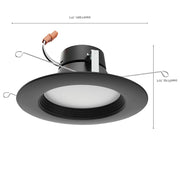 Nuvo Lighting S11835 7in 1-Light Retrofit Downlight | Utility Black Aluminum with Plastic Lens | Kitchen & Living Room Recessed | 7 x 7 x 3 | Model S11835