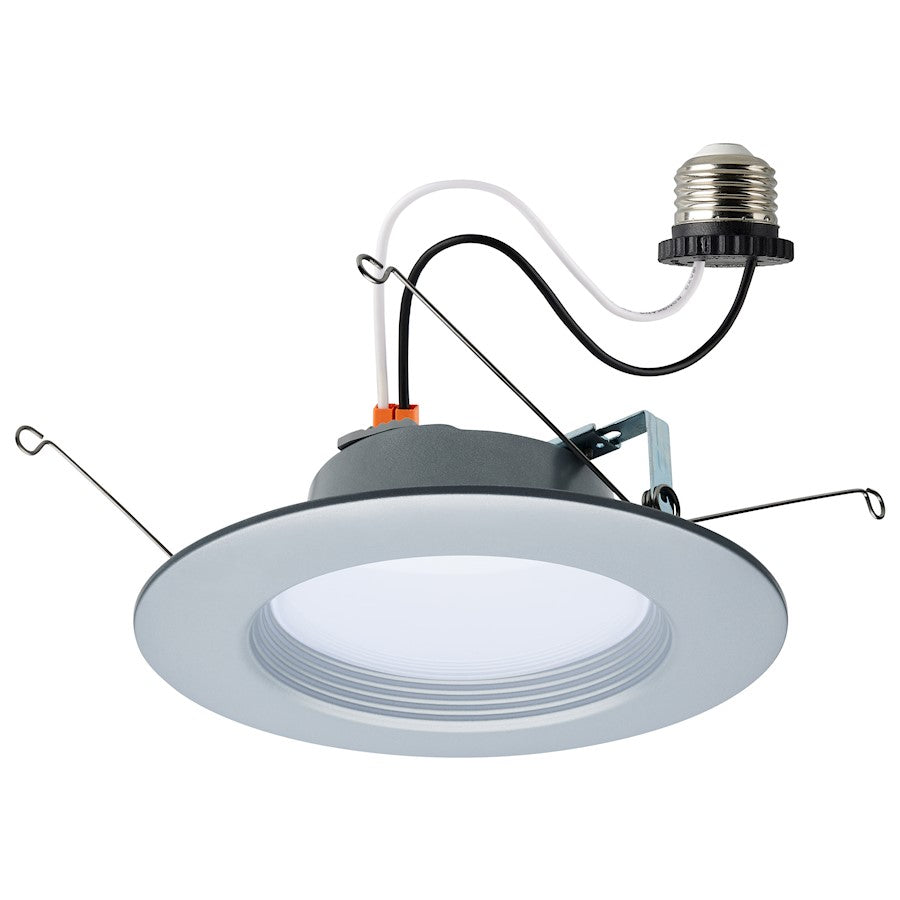 Satco 9W LED Downlight Retrofit 5-6" CCT Selectable, Brushed Nickel - S11836R1