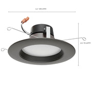 Nuvo Lighting S11837 7in 1-Light LED Recessed Downlight Retrofit | Utility Bronze Aluminum and Plastic Lens | Kitchen & Living Room | 800lm | Model S11837