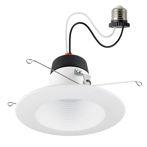 Nuvo Lighting S11845 6in Deep Baffle Recessed LED Downlight | Utility White Finish | Kitchen & Bathroom Recessed Light | 9W, 90 CRI, Wet | Model S11845